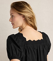 Haven Well Within Organic Cotton Poplin Embroidered Top carousel Product Image 3