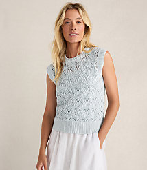 Haven Well Within Organic Cotton Chain Pointelle Sweater Vest carousel Product Image 1