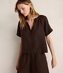 Haven Well Within Linen Gathered V-Neck Top carousel Product Image 2