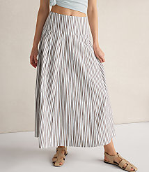 Haven Well Within Organic Cotton Poplin Stripe Drop Waist Skirt carousel Product Image 1