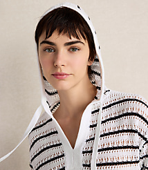 Haven Well Within Linen Cotton Blend Striped Open Stitch Hoodie carousel Product Image 4