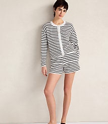 Haven Well Within Cotton Stripe Sweater Shorts carousel Product Image 2