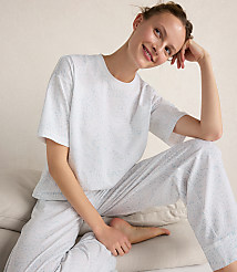 Haven Well Within Organic Cotton Jersey Rippled Sand Pajama Tee carousel Product Image 2