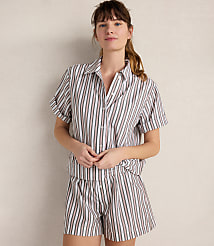 Haven Well Within Organic Cotton Poplin Iris Stripe Pajama Top carousel Product Image 1