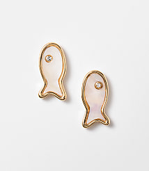Mother Of Pearl Fish Stud Earrings carousel Product Image 1
