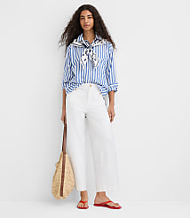 Petite Striped Poplin Everyday Oversized Pocket Shirt carousel Product Image 2