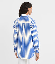 Petite Striped Poplin Everyday Oversized Pocket Shirt carousel Product Image 3