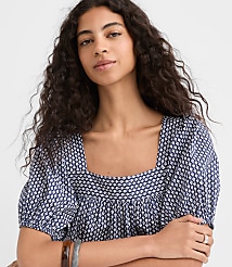 Petite Clover Square Neck Puff Sleeve Top carousel Product Image 3