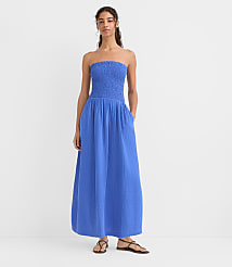 LOFT Beach Strapless Mixed Media Maxi Pocket Dress carousel Product Image 3