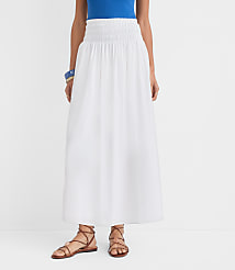Poplin Smocked Maxi Skirt carousel Product Image 2