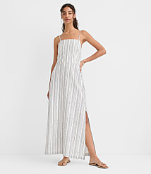 LOFT Beach Striped Seersucker Crisscross Back Maxi Dress carousel Product Image 3