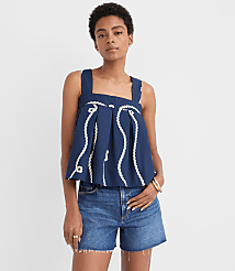 Petite Rope Poplin Tie Back Pleated Tank Top carousel Product Image 2
