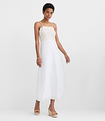 Crochet Linen Cotton Strappy Midi Dress carousel Product Image 2