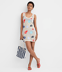LOFT Beach Floral Crochet Mini Swimsuit Coverup Dress carousel Product Image 2