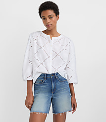 Sea Life Eyelet Balloon Sleeve Shirt carousel Product Image 3