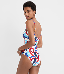 LOFT Beach Swirl Open Ring Bandeau One Piece Swimsuit carousel Product Image 3