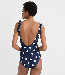 LOFT Beach Polka Dot Tie Strap One Piece Swimsuit carousel Product Image 3