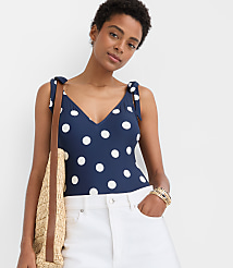 LOFT Beach Polka Dot Tie Strap One Piece Swimsuit carousel Product Image 2