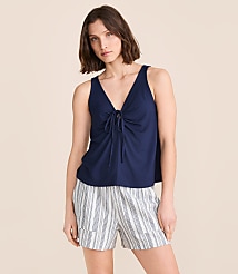 Lou & Grey Essential Modal Tie Keyhole Tank Top carousel Product Image 1