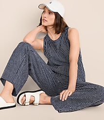 Lou & Grey Striped Open Back Tank Top carousel Product Image 1