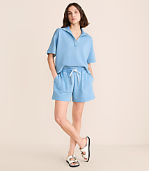 Lou & Grey Denim Washed Terrysoft Shorts carousel Product Image 1