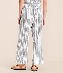 Lou & Grey Striped Linen Cotton Wide Leg Crop Pants carousel Product Image 3