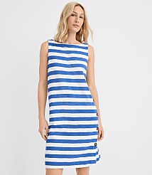 Petite Striped Side Button Mini Dress carousel Product Image 1