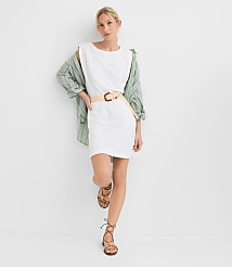 Petite Shirred Terry Mini Pocket Dress carousel Product Image 2