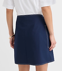 Petite Topstitched Mini Wrap Pocket Skirt carousel Product Image 3