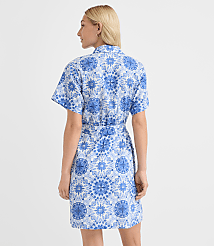 Mosaic Linen Cotton Mini Pocket Shirtdress carousel Product Image 2