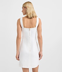 Topstitched Denim Pocket Mini Wrap Dress carousel Product Image 3