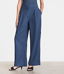 LOFT Versa Pure Spun Pleated Wide Leg Pants carousel Product Image 2