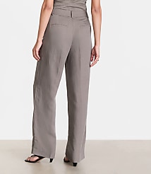 LOFT Versa Luxe Lyocell Linen Straight Pants carousel Product Image 2