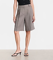 LOFT Versa Luxe Lyocell Wide Leg Bermuda Shorts carousel Product Image 2