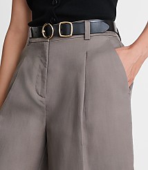 LOFT Versa Luxe Lyocell Wide Leg Bermuda Shorts carousel Product Image 3