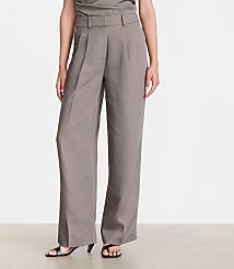 Petite LOFT Versa Luxe Lyocell Linen Straight Pants carousel Product Image 3