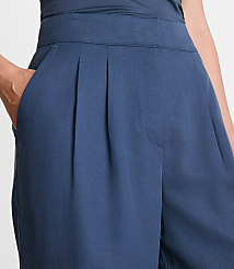 Petite LOFT Versa Pure Spun Pleated Wide Leg Pants carousel Product Image 3