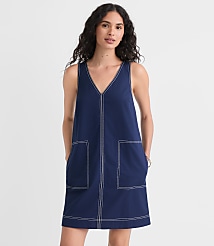 Petite Topstitched Double V Mini Pocket Dress carousel Product Image 1
