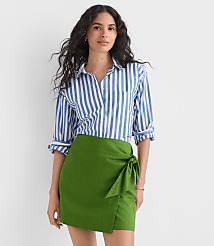Petite Linen Cotton Wrap Skort carousel Product Image 1