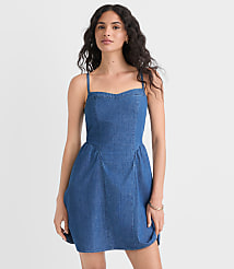 Petite Chambray Bustier Mini Dress carousel Product Image 3