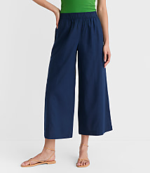 Breezy Wide Leg Crop Pants in Linen Cotton carousel Product Image 2