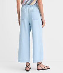 Breezy Wide Leg Crop Pants in Chambray carousel Product Image 3