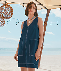 Topstitched Double V Mini Pocket Dress carousel Product Image 1