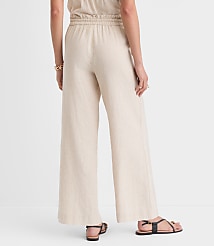 LOFT Beach Rope Tie Linen Cotton Wide Leg Pants carousel Product Image 3