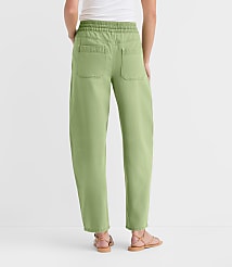 Rivete Petite Utility High Rise Barrel Jeans in Shale Green carousel Product Image 2