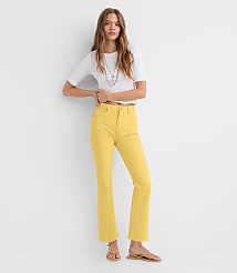 Rivete Tall High Rise Kick Crop Jeans in Daffodil Bloom carousel Product Image 1