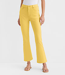 Rivete Petite Curvy High Rise Kick Crop Jeans in Daffodil Bloom carousel Product Image 1