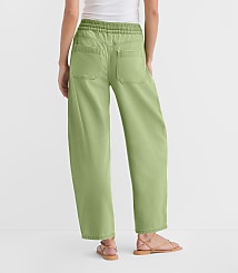 Rivete Tall Curvy Utility High Rise Barrel Jeans in Shale Green carousel Product Image 2
