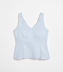 LOFT Versa Pure Spun Double V Peplum Top carousel Product Image 4