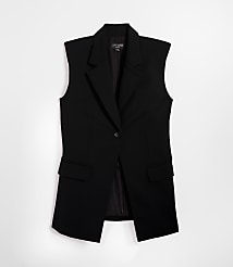 Petite LOFT Versa Crepe Drape Sleeveless Blazer carousel Product Image 5